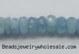 CAQ51 15.5 inches 6*12mm faceted rondelle natural aquamarine beads