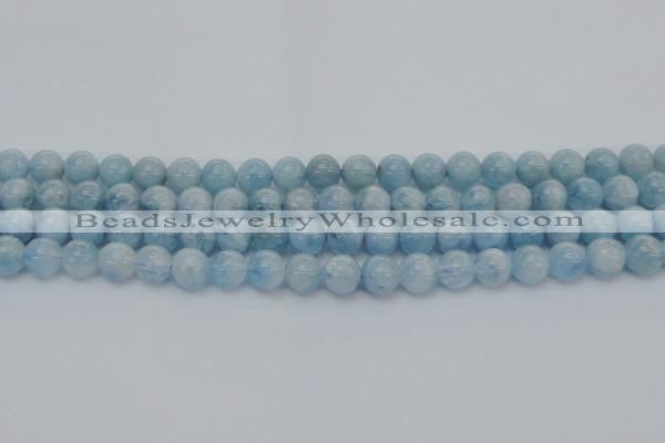 CAQ511 15.5 inches 8mm round A+ grade natural aquamarine beads