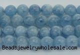 CAQ525 15.5 inches 4mm round AA+ grade natural aquamarine beads