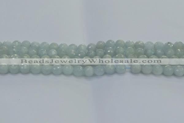 CAQ560 15.5 inches 6mm faceted round natural aquamarine beads