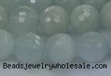 CAQ563 15.5 inches 12mm faceted round natural aquamarine beads