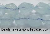 CAQ58 15.5 inches 14*16mm faceted nugget natural aquamarine beads