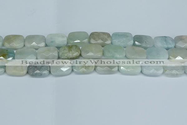 CAQ586 15.5 inches 13*18mm faceted rectangle aquamarine beads