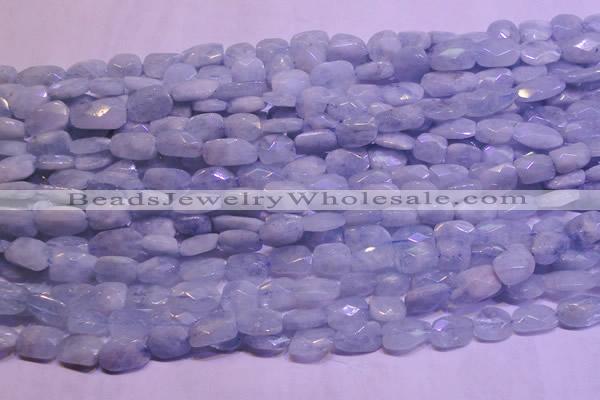 CAQ651 15.5 inches 8*12mm - 10*14mm faceted freeform aquamarine beads