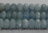 CAQ70 15.5 inches 5*7mm faceted rondelle AB grade aquamarine beads