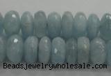 CAQ71 15.5 inches 5*9mm faceted rondelle AB grade aquamarine beads