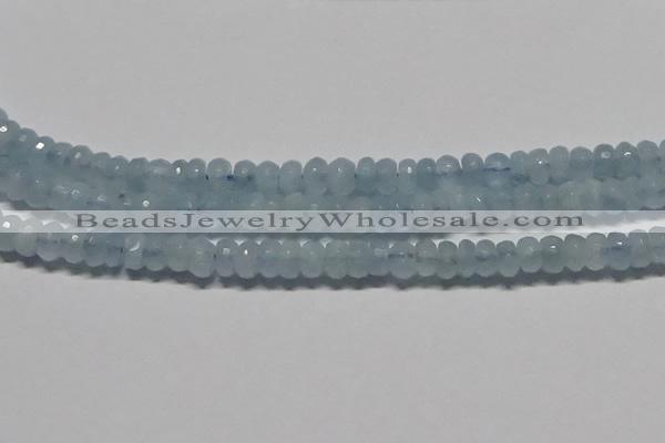 CAQ761 15.5 inches 5*8mm faceted rondelle aquamarine beads