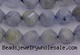 CAQ791 15.5 inches 8mm faceted nuggets aquamarine gemstone beads