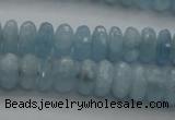 CAQ80 15.5 inches 3*7mm faceted rondelle AA grade aquamarine beads