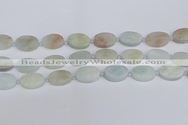 CAQ803 15.5 inches 15*20mm oval aquamarine gemstone beads