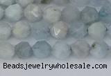 CAQ831 15.5 inches 6mm faceted nuggets aquamarine beads