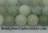 CAQ838 15.5 inches 10mm faceted round aquamarine beads wholesale