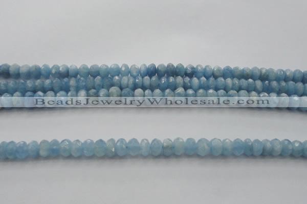 CAQ86 15.5 inches 4*7mm faceted rondelle AA grade aquamarine beads