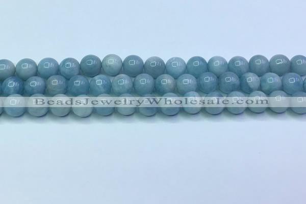 CAQ866 15.5 inches 8mm round aquamarine gemstone beads wholesale