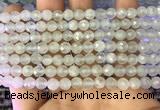 CAQ875 15.5 inches 6mm faceted round aquamarine gemstone beads