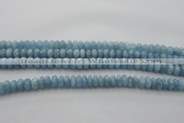 CAQ88 15.5 inches 5*9mm faceted rondelle AA grade aquamarine beads