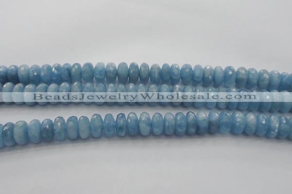 CAQ89 15.5 inches 5*11mm faceted rondelle AA grade aquamarine beads