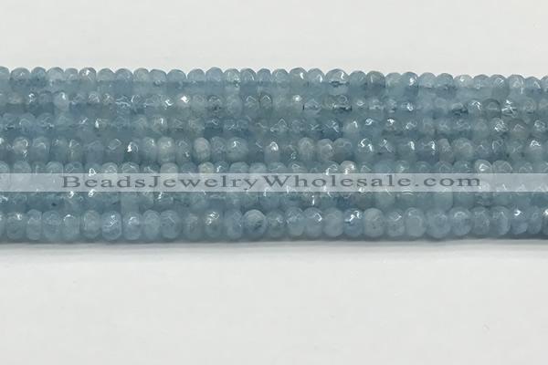 CAQ890 15.5 inches 3.5*6mm faceted rondelle aquamarine beads