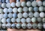 CAQ904 15.5 inches 12mm faceted round aquamarine beads