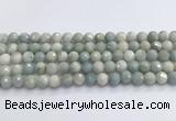 CAQ913 15.5 inches 10mm faceted round aquamarine beads wholesale