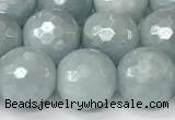 CAQ928 15 inches 10mm faceted round AB-color imitation aquamarine beads