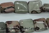 CAR23 15.5 inches 15*15mm square artistic jasper beads wholesale