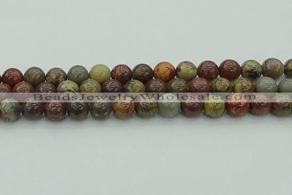 CAR354 15.5 inches 12mm round red artistic jasper beads wholesale