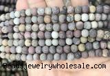 CAR370 15.5 inches 4mm round matte artistic jasper beads wholesale