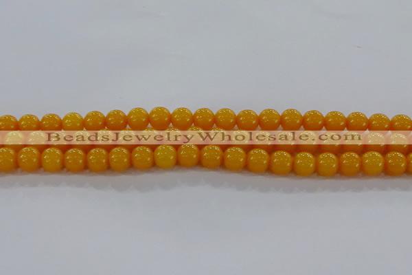 CAR402 15.5 inches 8mm round synthetic amber beads wholesale