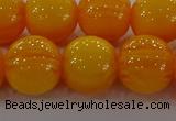 CAR405 15.5 inches 14mm round synthetic amber beads wholesale