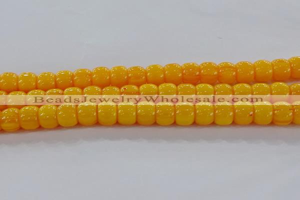 CAR412 15.5 inches 9*11mm drum synthetic amber beads wholesale