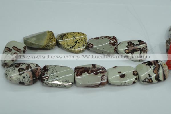 CAR48 15.5 inches 30*40mm twisted rectangle artistic jasper beads