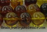 CAR505 15.5 inches 12mm - 13mm round natural amber beads wholesale