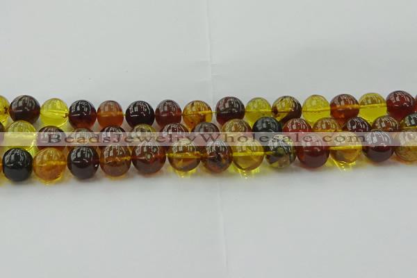 CAR505 15.5 inches 12mm - 13mm round natural amber beads wholesale