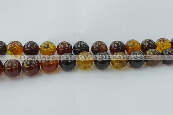 CAR510 15.5 inches 18mm - 19mm round natural amber beads wholesale