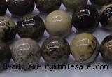 CAR53 15.5 inches 10mm round yellow artistic jasper beads