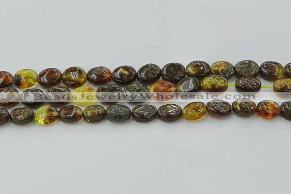 CAR545 15.5 inches 8*10mm - 9*11mm oval natural amber beads