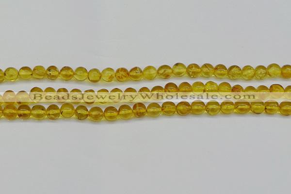 CAR551 15.5 inches 6mm - 7mm round natural amber beads wholesale