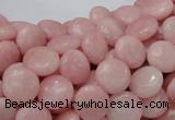 CAS15 15.5 inches 10mm flat round pink angel skin gemstone beads