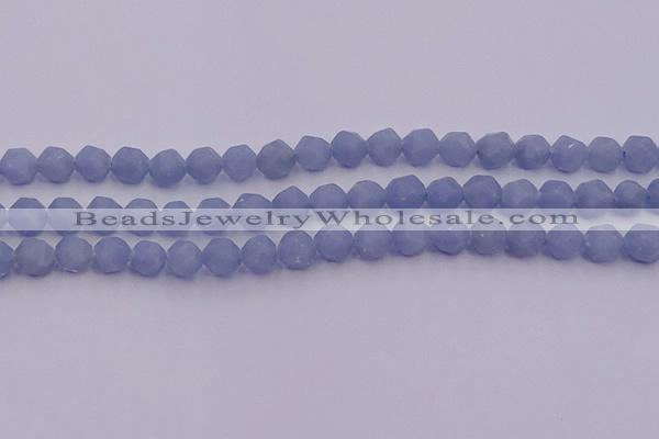 CAS211 15.5 inches 8mm faceted nuggets blue angel skin gemstone beads