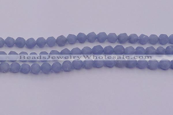 CAS212 15.5 inches 10mm faceted nuggets blue angel skin gemstone beads