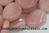 CAS28 15.5 inches 18*25mm twisted oval pink angel skin gemstone beads