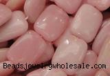 CAS29 15.5 inches 13*18mm rectangle pink angel skin gemstone beads