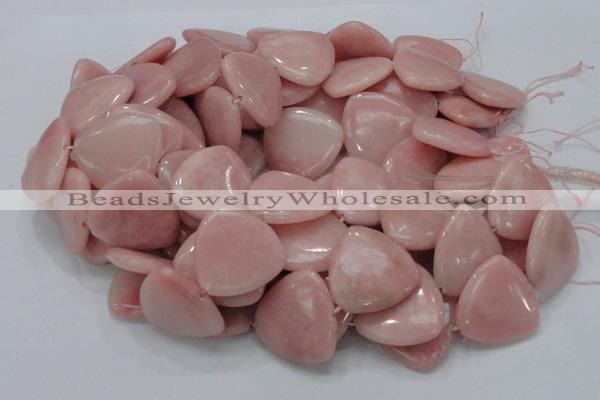 CAS32 15.5 inches 30*30mm triangle pink angel skin gemstone beads