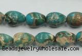 CAT05 15.5 inches 10*14mm teardrop natural aqua terra jasper beads