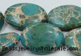 CAT10 15.5 inches 22*30mm oval natural aqua terra jasper beads