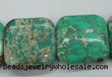 CAT108 15.5 inches 25*25mm square dyed natural aqua terra jasper beads