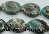 CAT12 15.5 inches 18*25mm flat teardrop natural aqua terra jasper beads