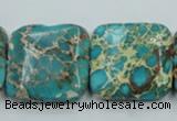 CAT18 15.5 inches 25*25mm square natural aqua terra jasper beads