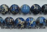 CAT213 15.5 inches 12mm round dyed natural aqua terra jasper beads